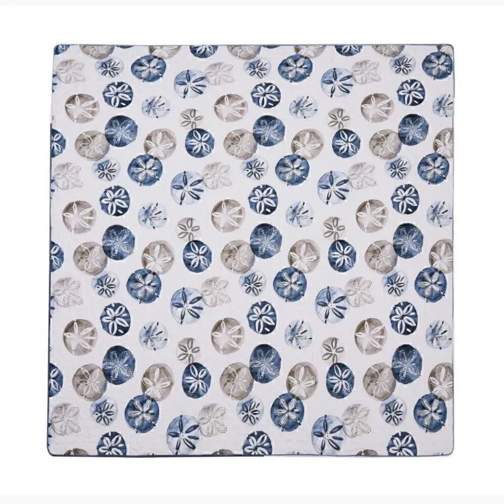 NEW! Beach Theme Sand Dollar Boho Printed KING Quilt Set with Matching Tote Bag